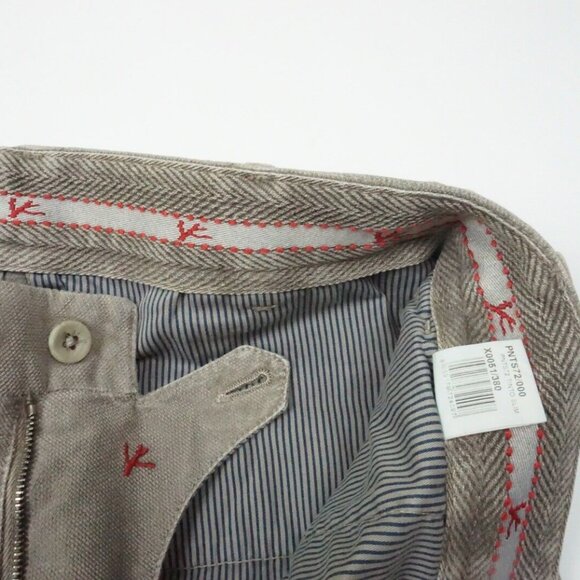 Isaia Tinto Slim Brown Textured Cotton Blend Casual Men Chino Pant 48R EU NEW - Picture 6 of 8